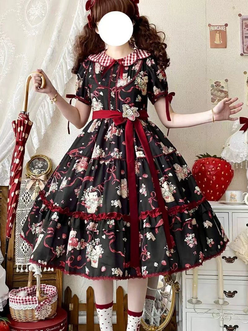 Yueele - Summer Rose Garden - Plus-Size Sweet Lolita OP Dress - detail view 5