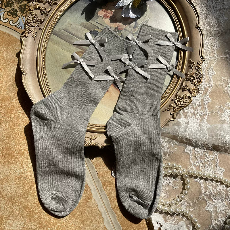 Sock Noble - Bow Slouch - Mid-Calf Bow Socks in Eight Colours