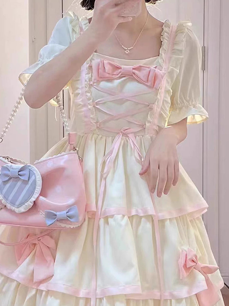 Yueele - Blush Bridal Garden - Plus-Size Sweet Lolita OP Dress - detail view 4