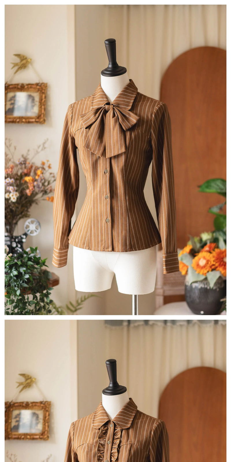 Forest Wardrobe - Forest Tribute - Bow-Tie Striped Blouse - 5
