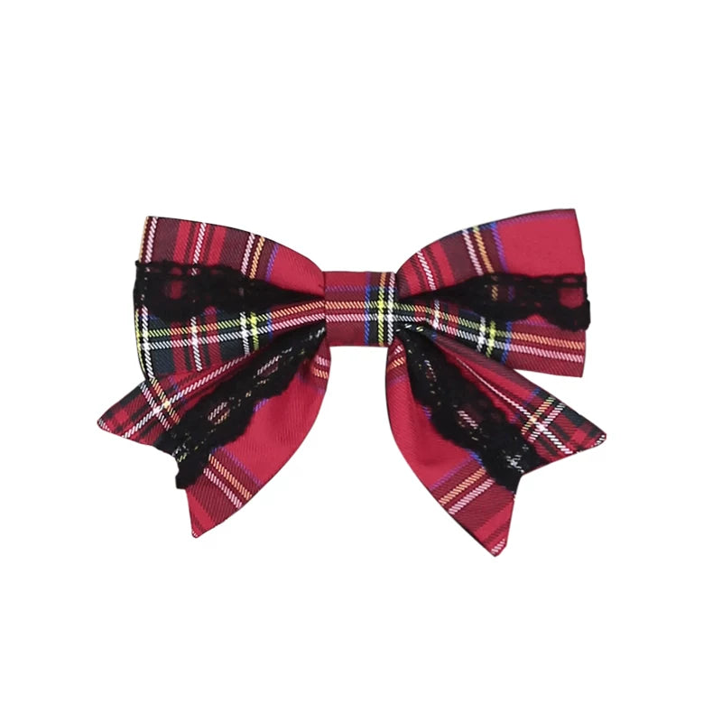 Dear Dolls Christmas Velvet Tiered JSK & Cat Cape Options — S3518 Red Plaid Bow