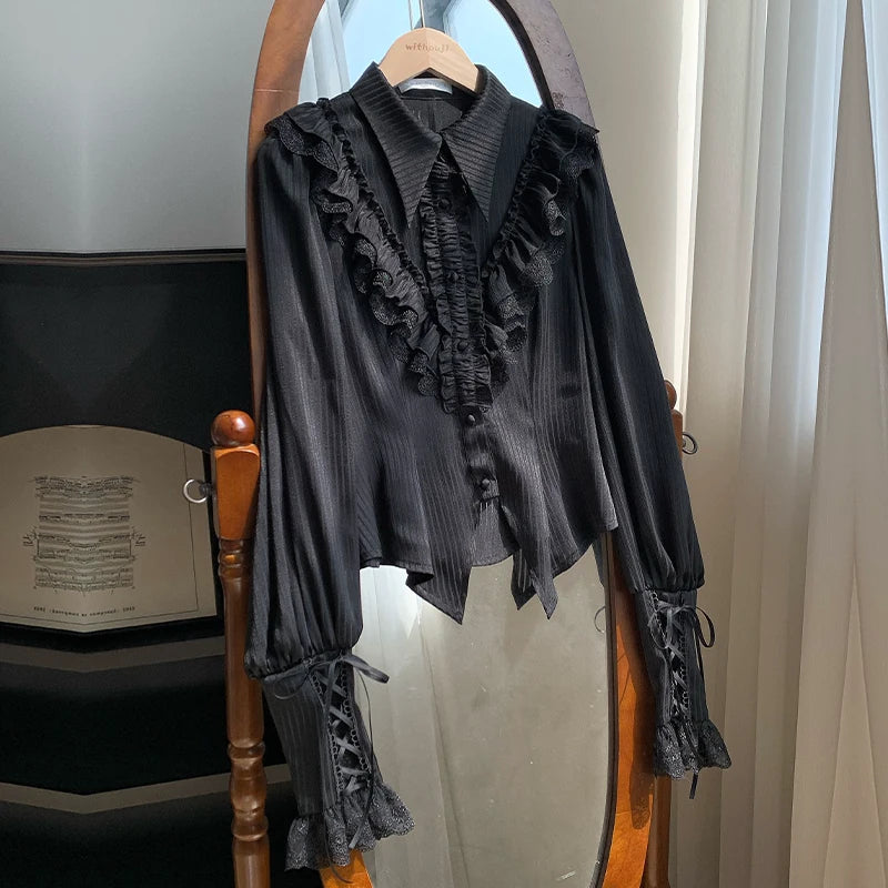 With PUJI - Charlotte - Gothic Lolita Blouse detail view 8