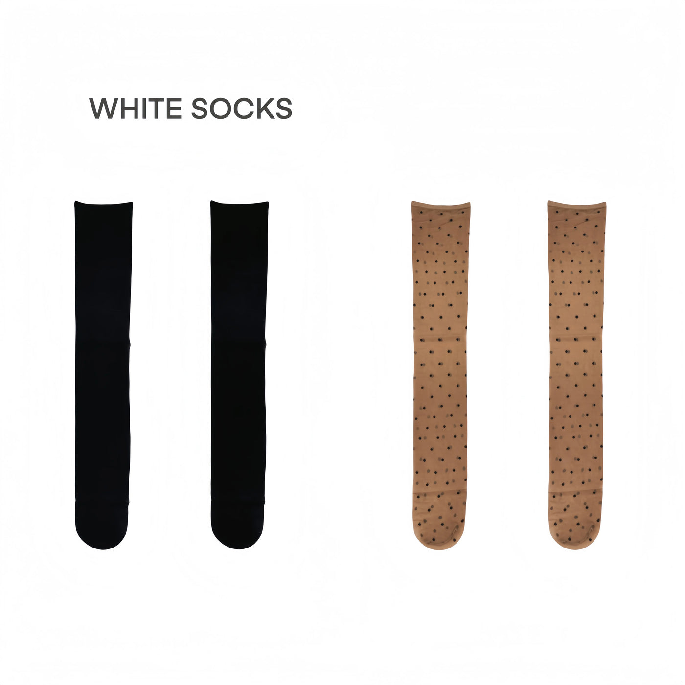 White Socks - Polka Dot Veil - Over-the-Knee Stockings with Small Polka Dots