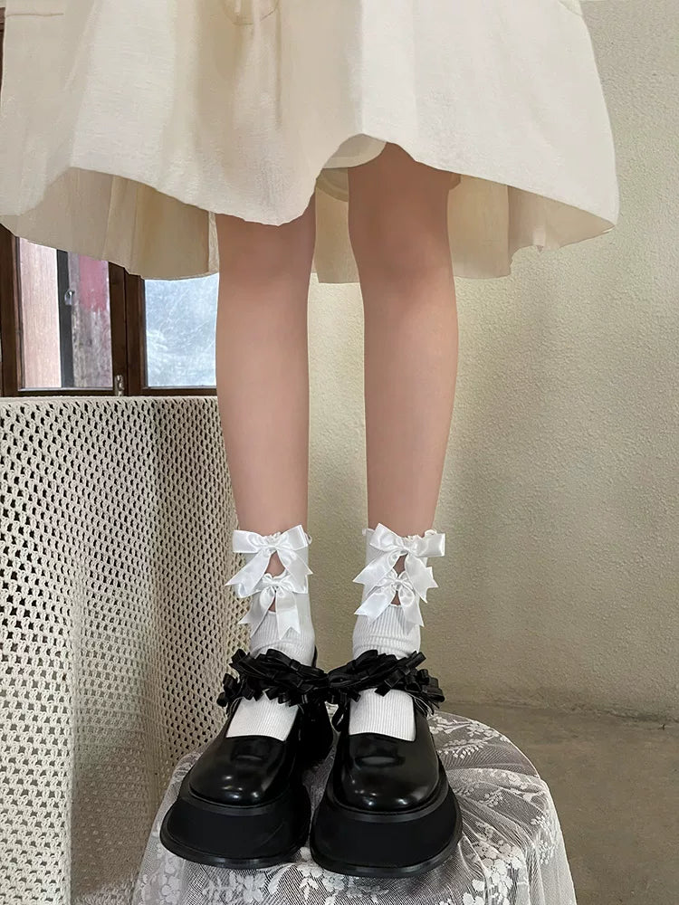 Sock Noble - Sweet Cool Cutout - Scrunch Socks with Bow Detail
