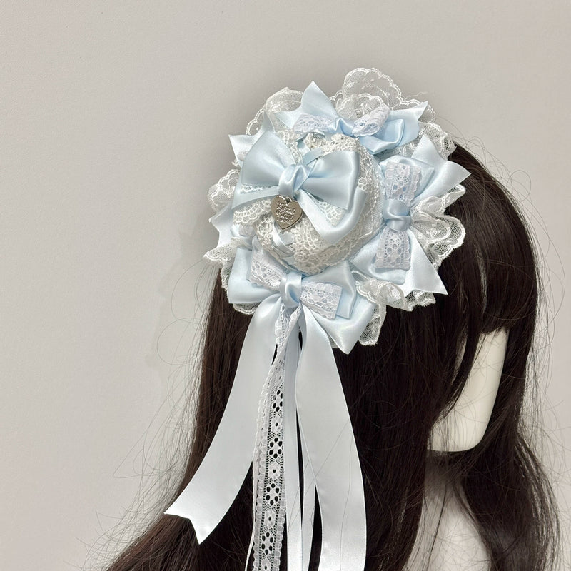 Cat Tart - Pastel Mini Top Hat - Mini Top Hat with Layered Bows