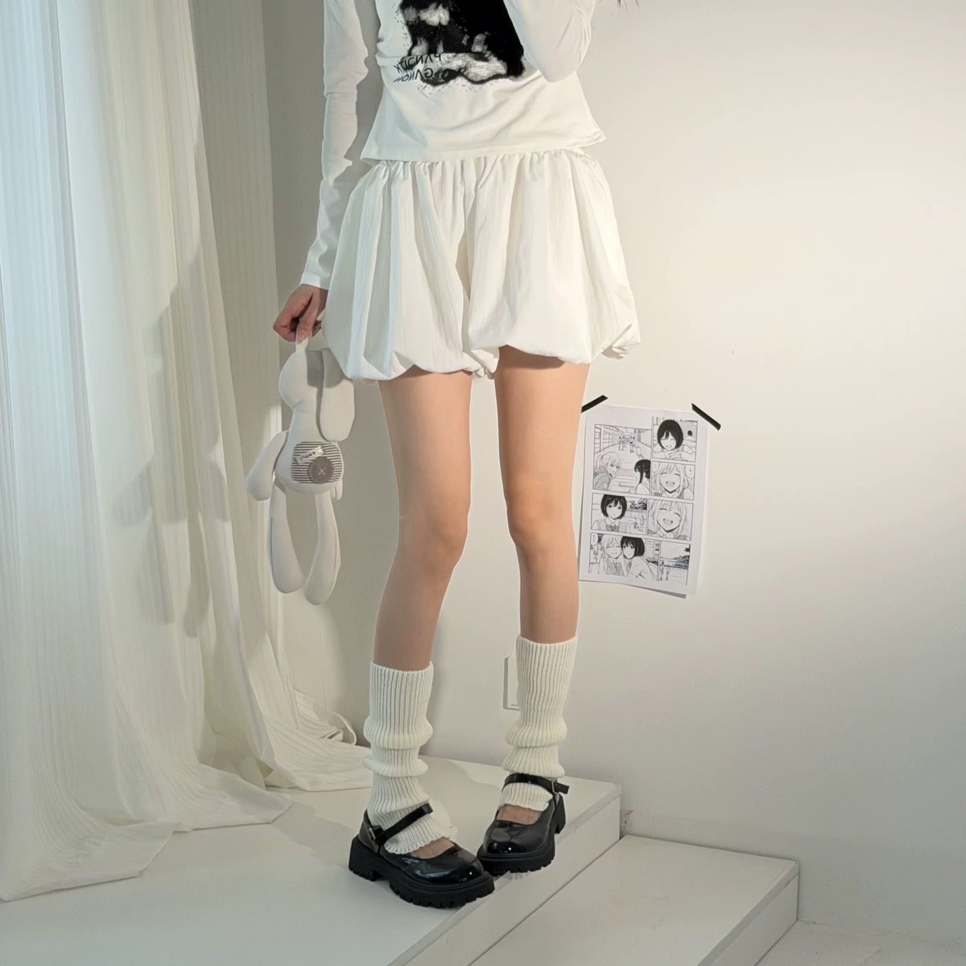 Fantasy Doll - Basic Knit - Footed Knit Leg Warmers with Ribbed Texture