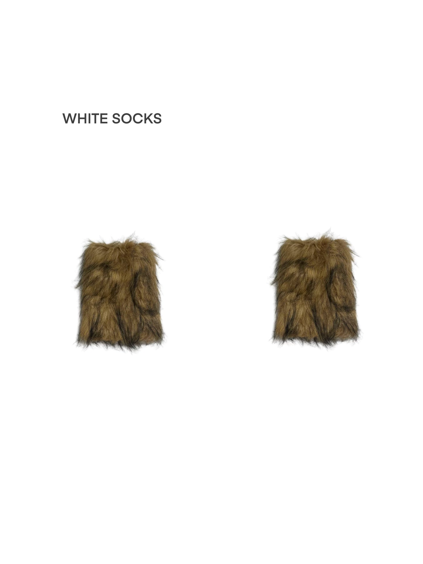 White Socks - Winter Shag - High and Short Faux-Fur Leg Warmers