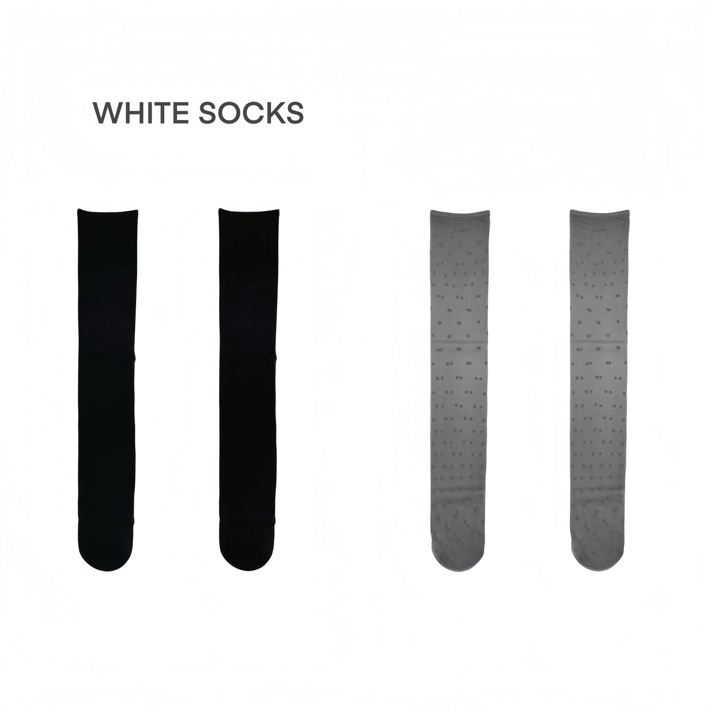 White Socks - Polka Dot Veil - Over-the-Knee Stockings with Small Polka Dots