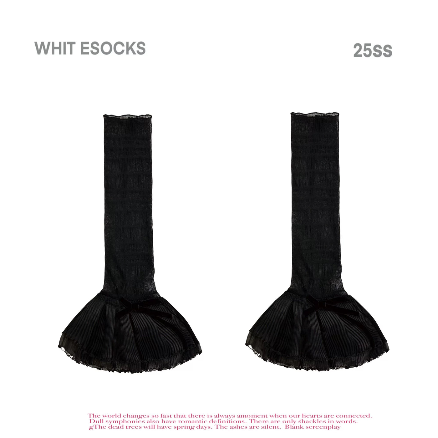White Socks - Ballet Ruffle - Socks with double-layer pleated lace cuffs