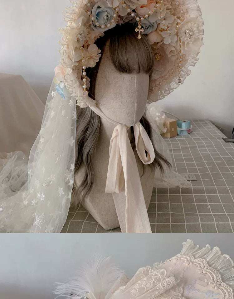Lolita - Bridal Tea Party - Necklace or Veiled Hat