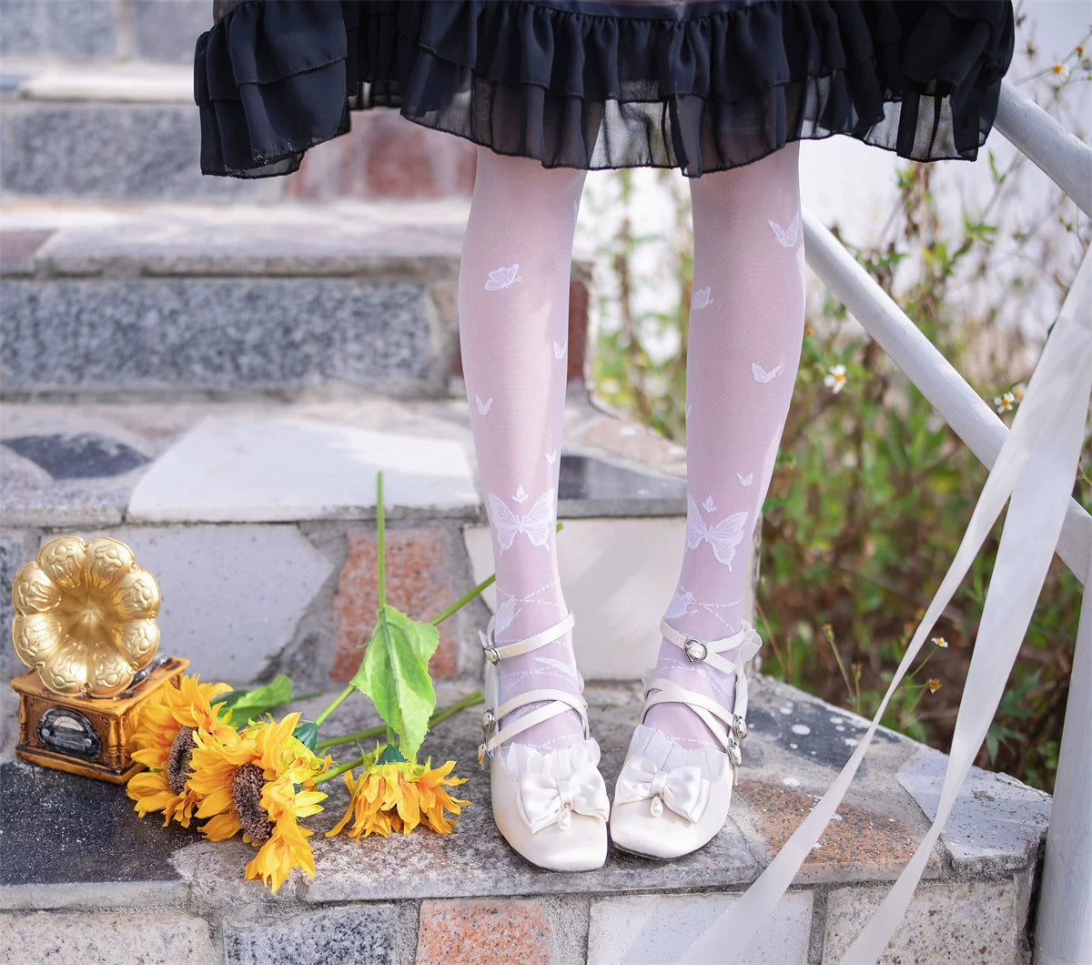 Fantasy Doll - Nirvana Butterfly - Over-the-Knee Socks with Butterfly Motifs