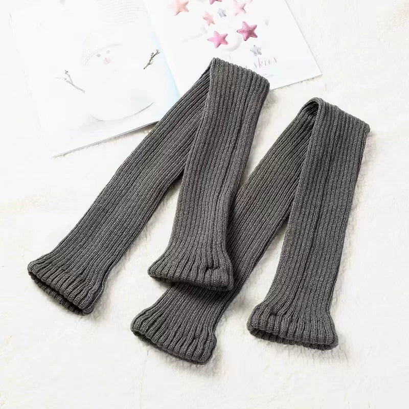Floral Milk Cat - Ribbed Scrunch - Long Ribbed Leg Warmers in 50, 70 and 80 cm Lengths