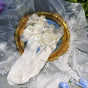 White; white socks with pale yellow bow / One size (sizes 35-39)