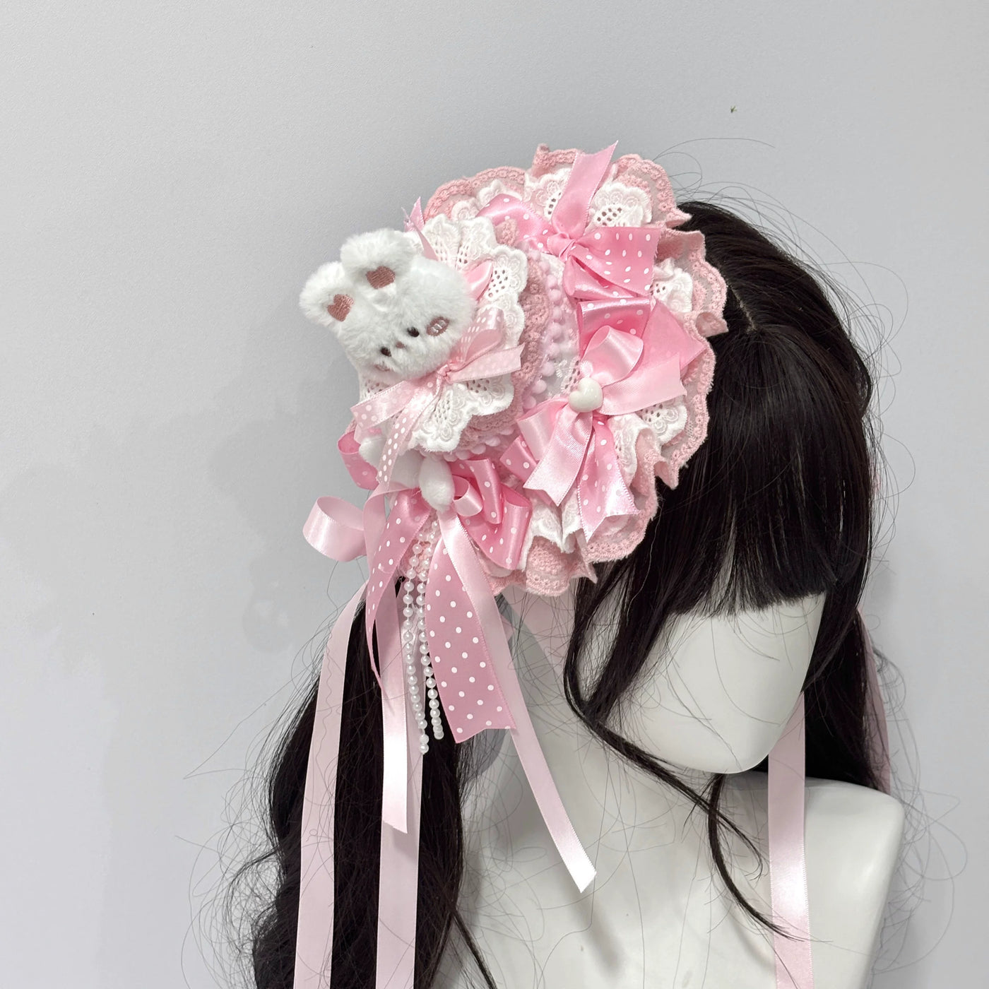 Cat Tart - Rabbit Girl - Small Top Hat or Side Hair Clip with Ribbon Bows