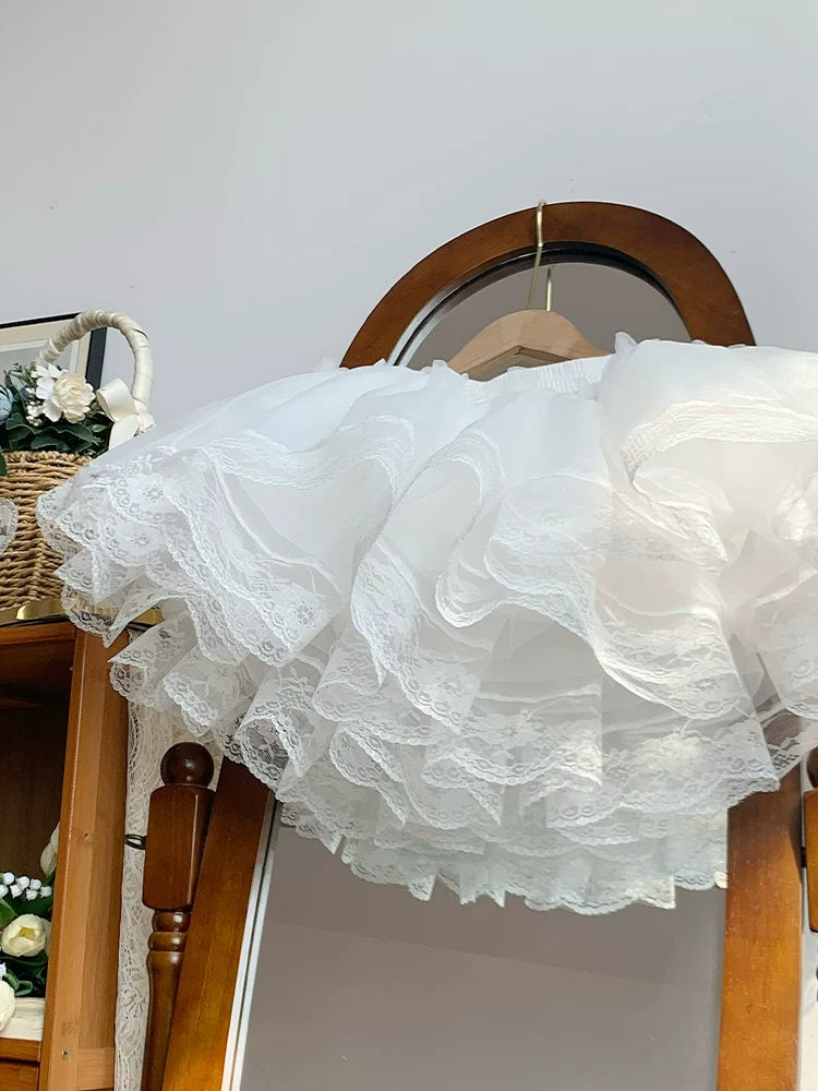 With PUJI - Lace Skirt Support - Lolita Petticoat, Ruffle Trim detail view 3