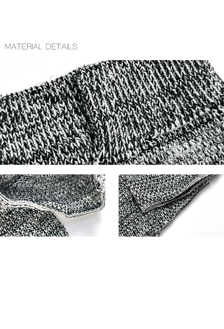 White Socks - Heather Gray Knit - Knit Leg Warmers with Slouch Folds