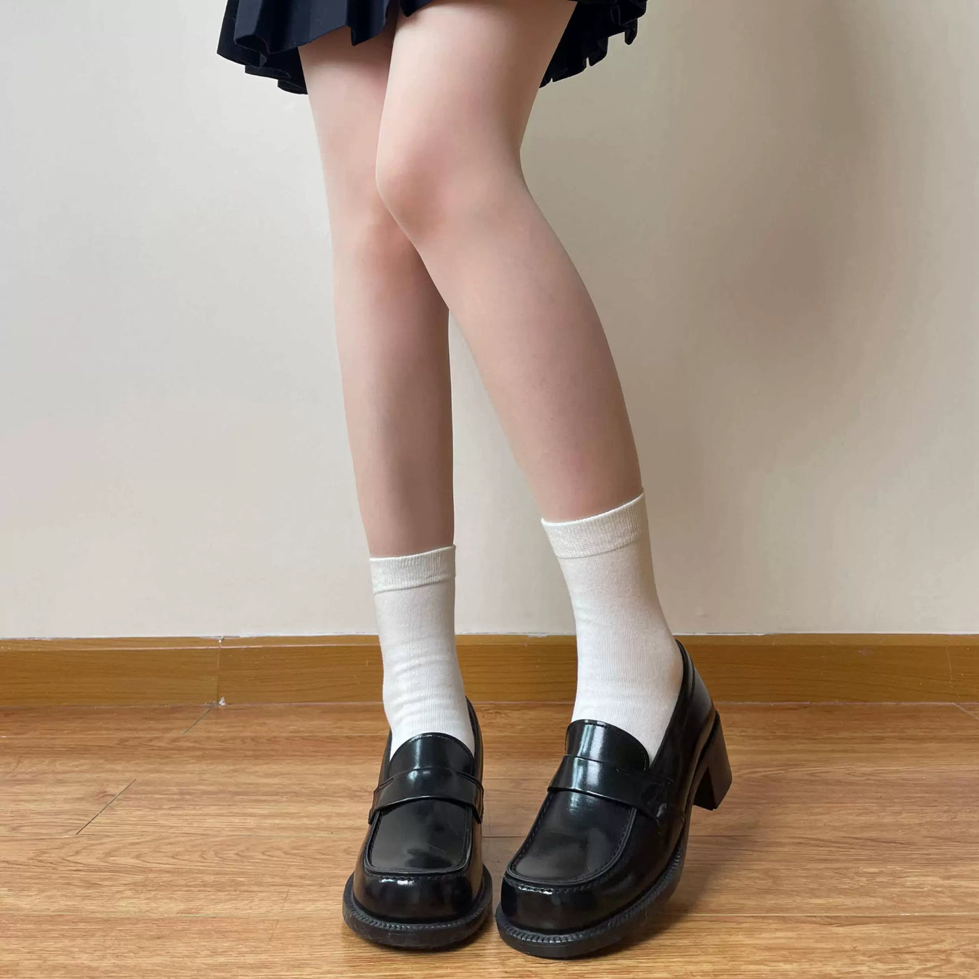 Chubby Bear Tales - Custard Bun - Two-Pair Ribbed Tube Socks in Multiple Lengths