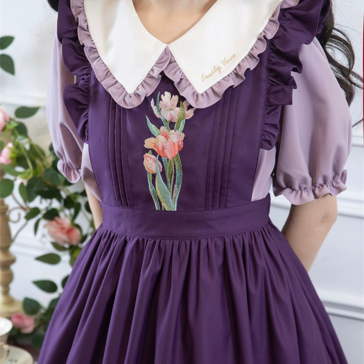 Little Gardener - Embroidered Blouse and Adjustable JSK Set - detail view 17