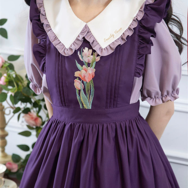 EESSILY - Little Gardener - Embroidered Blouse and Adjustable JSK Set - detail view 17