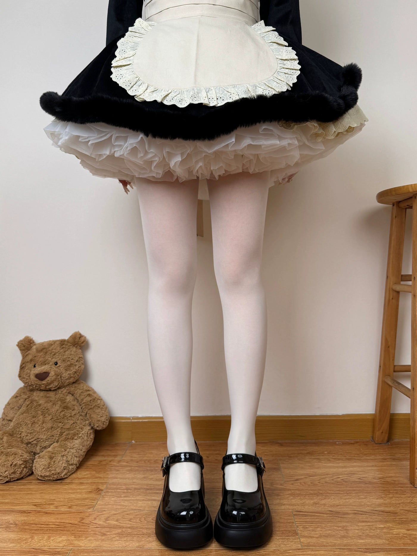 Chubby Bear Tales - Seasonal 100D Base Layer - Pantyhose in Milky Yellow, Black or White