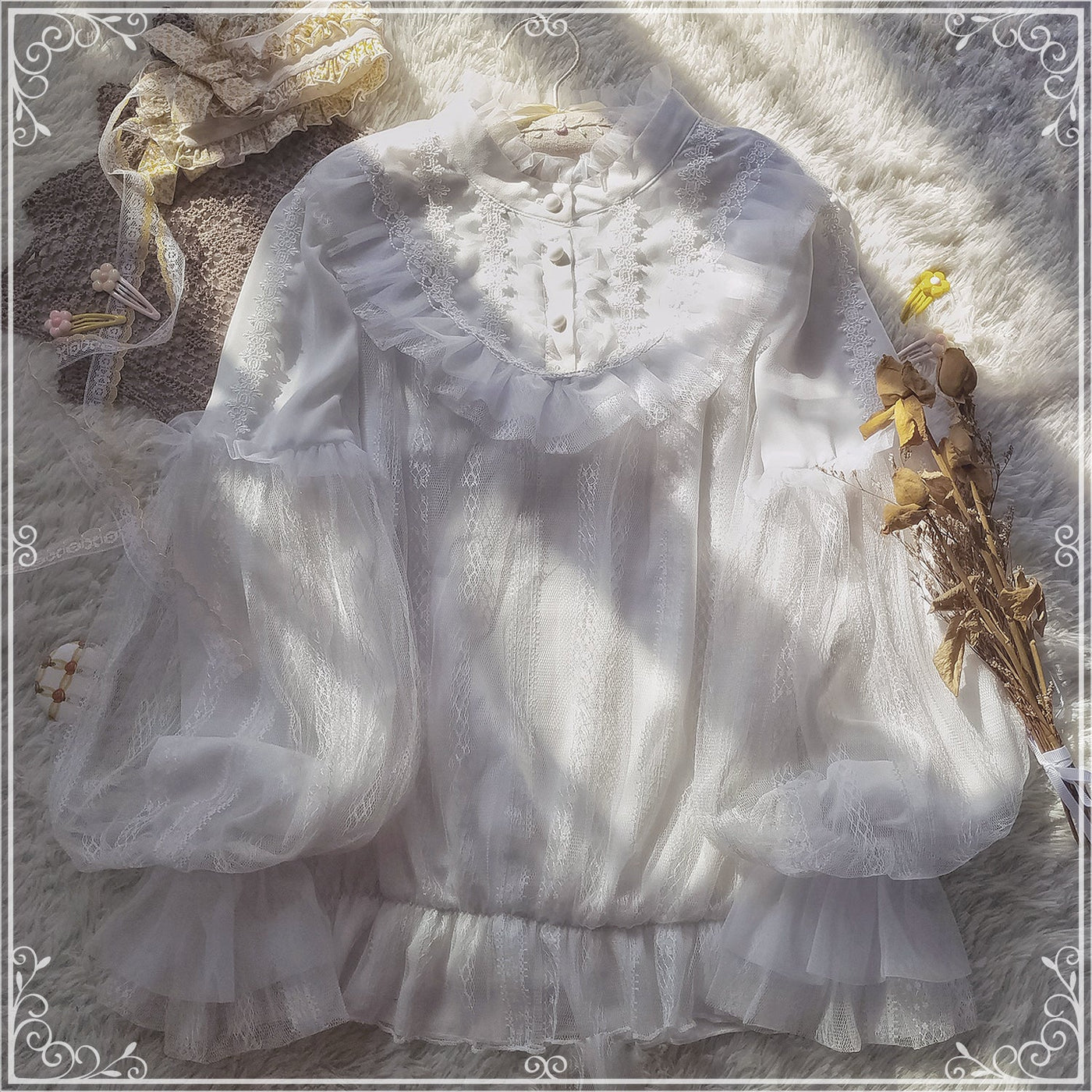 Sakurada Fawn - Alice's Cherry - Plus Size Lolita Shirt Chiffon Blouse