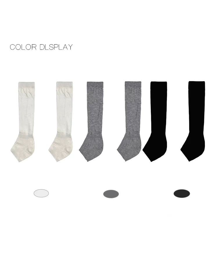 White Socks - Patchwork Scrunch - Calf Socks with Slightly Sheer Scrunched Sections