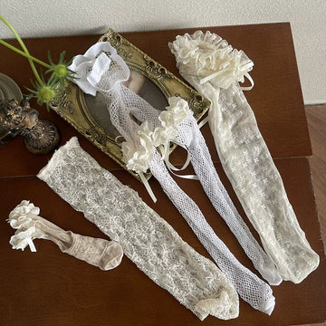 Sock Noble - Lace Layer - Tights with fishnet mesh and lace leg bands