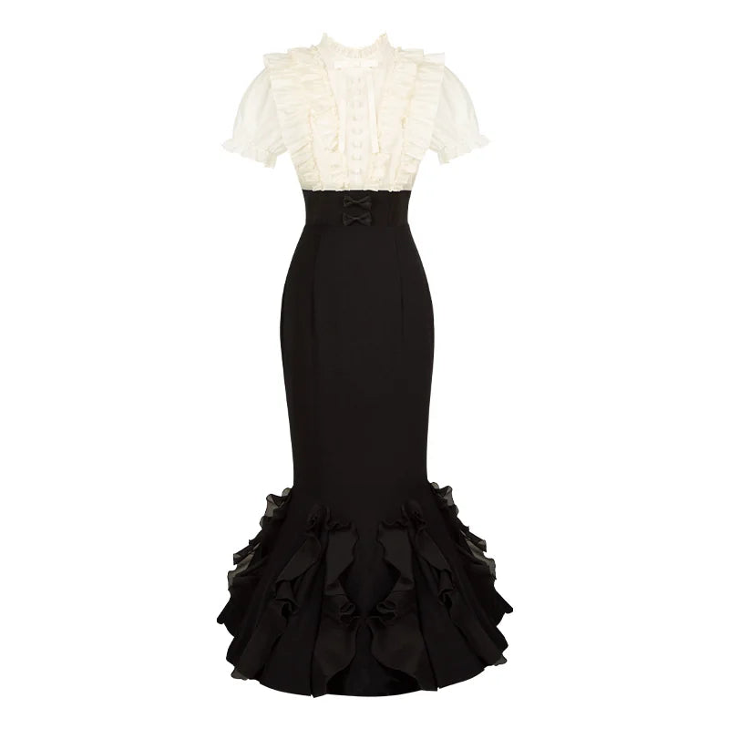 With PUJI - Miss Laura: Short-sleeve Mermaid - Lolita OP Dress, Boned Bodice Detail detail view 9