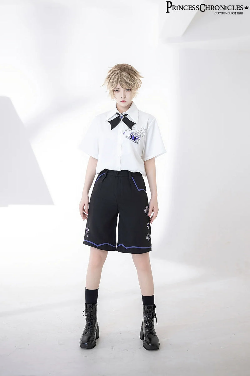 Princess Chronicles - Summer Loose Embroidered Short - Sleeve White Shirt Innerwear