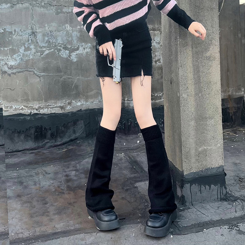 Floral Milk Cat - Harajuku Slouch - Leg Warmers with Built-In Elastic and Contrast Options - option image