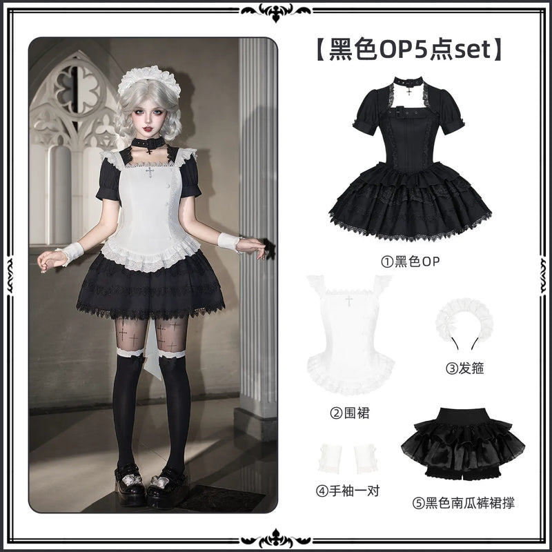 With PUJI - Tsukino - Sweet Lolita OP Dress, Detachable Styling detail view 8