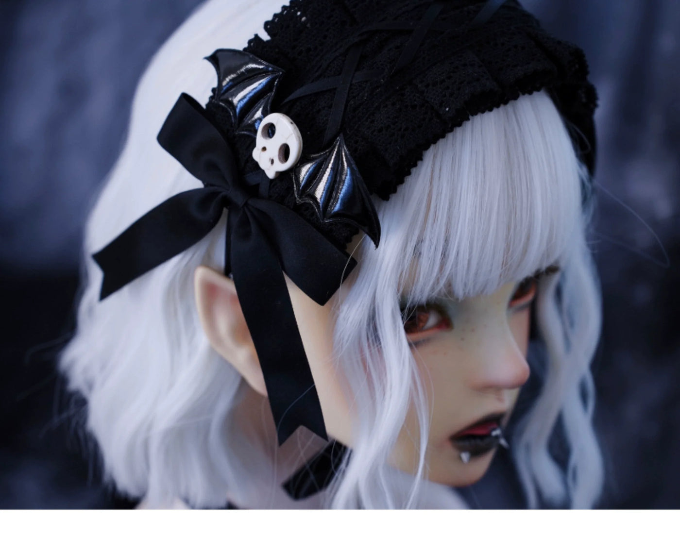 Strange Sugar - Gothic Hair Accessories Set Skulls - Sharks Lolita Clips Headbands Headwear