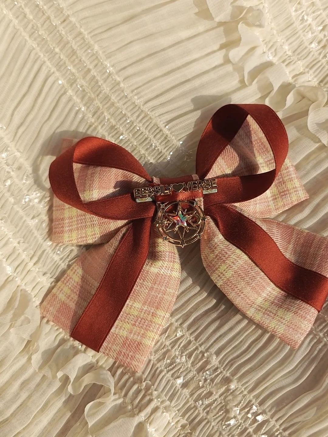 Grimm's Fairy Tale - Plaid Bow Hair Clips - detail view 4
