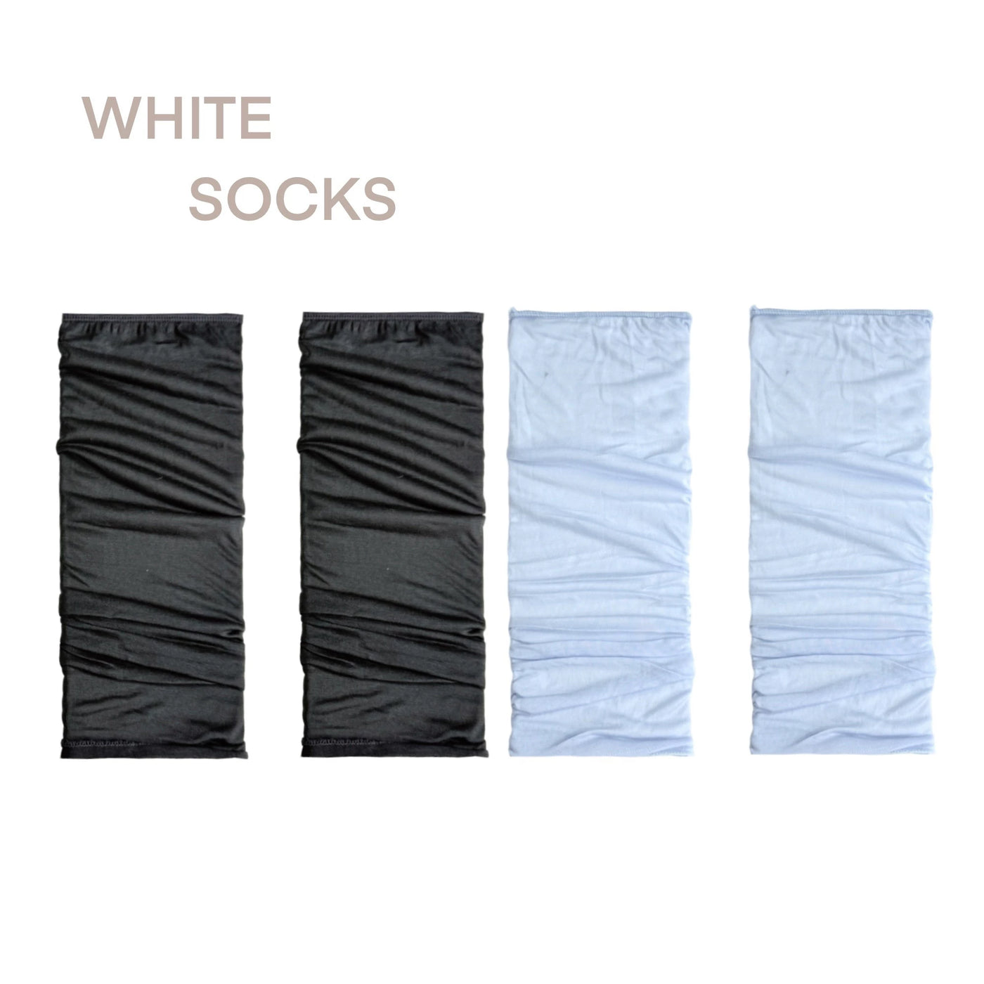 White Socks - K-Style Ballet - Mid-Calf Stirrup Slouch Socks with Gathered Folds