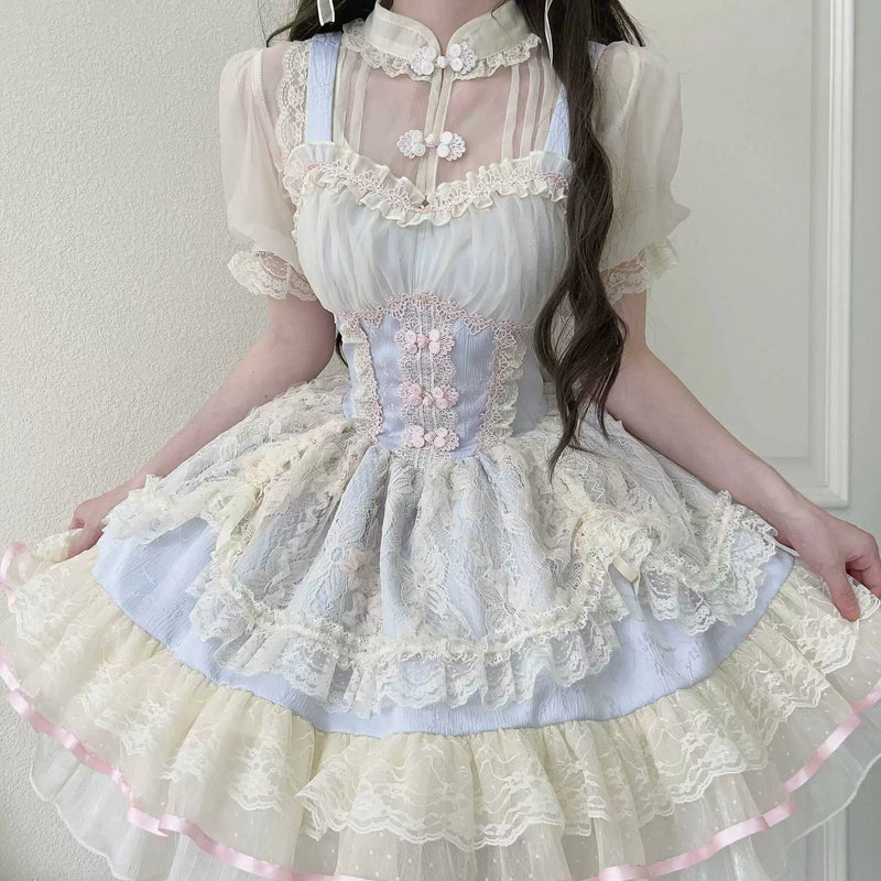 Sugar Girl - Hua Ji Fu Lei - Chinese Style Lolita JSK Dress Ballet Style Innerwear Set