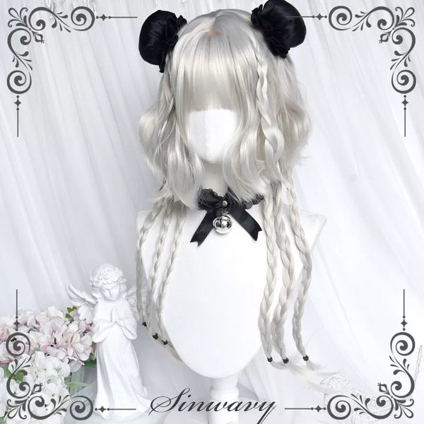 Sinwavy Tu Ji silver white curly Lolita wig - view 1