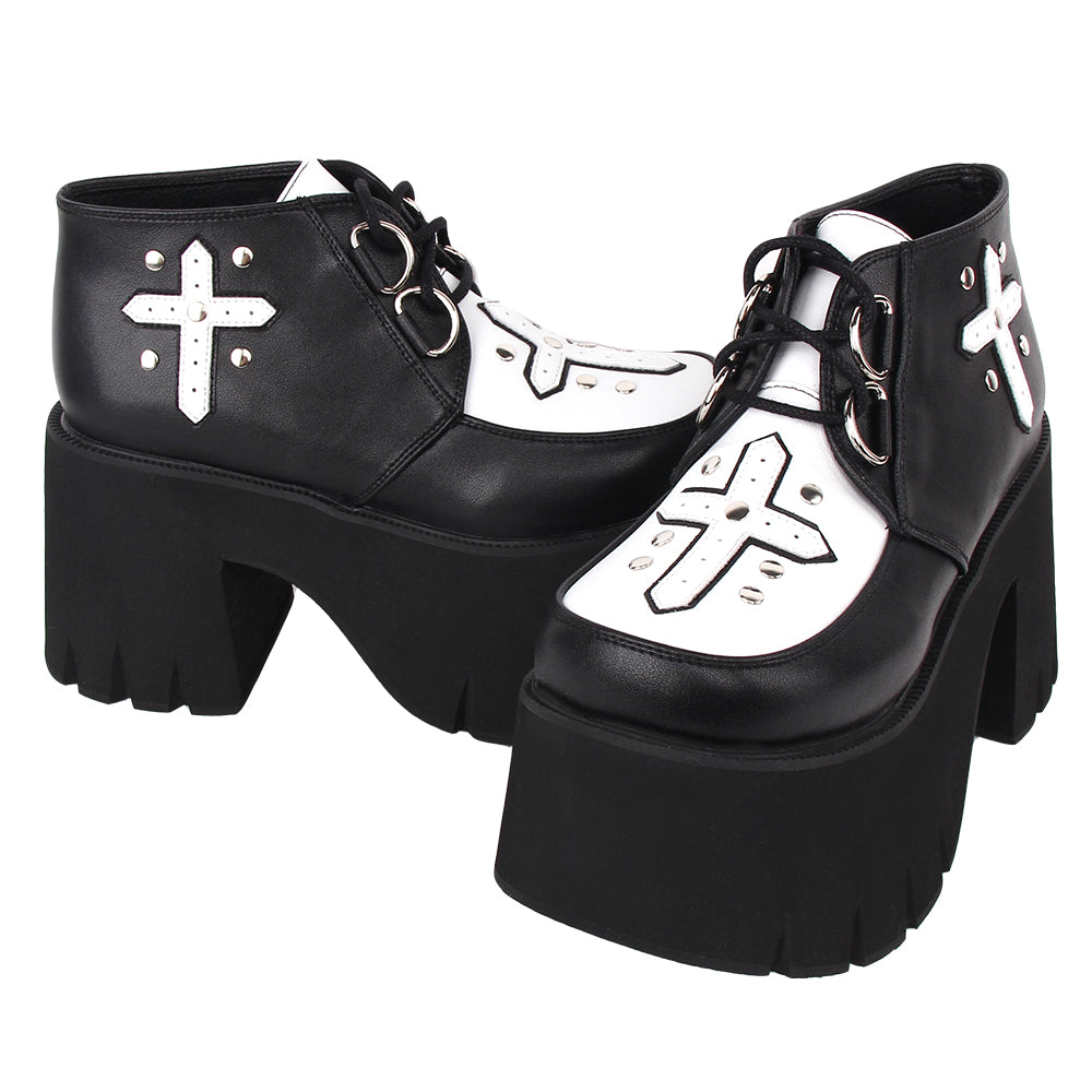Angelic imprint - Gothic Lolita Cross Classic - Platform Shoes Shoes
