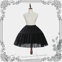Magic Tower Realm - 35/45/55/60cm Multiple Volume Options Carmen Style Adjustable Hoop Petticoat - Black Hoop Petticoat / 45cm / One Size