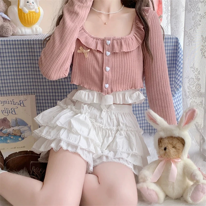 Sugar Girl - Cotton Lolita Bloomer - Loose Ruffled Hem Petticoat