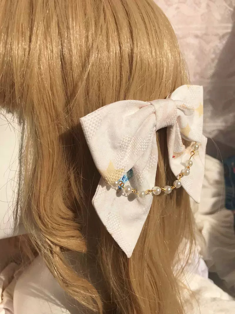Yilia - Peacock Cross - Lace Headdress and Bow Clip