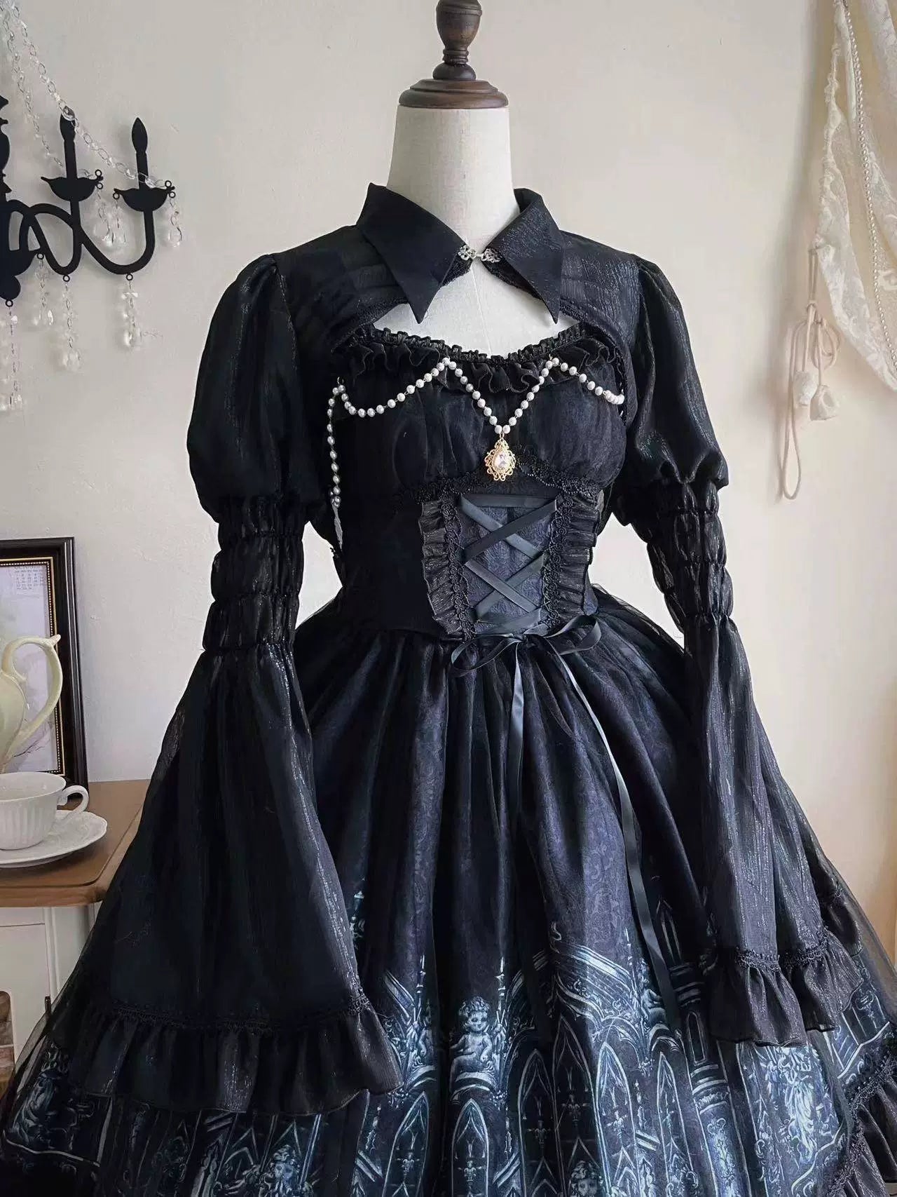 Sugar Girl - Silent Night Church - Gothic Lolita JSK Dress & Bolero, Church Print