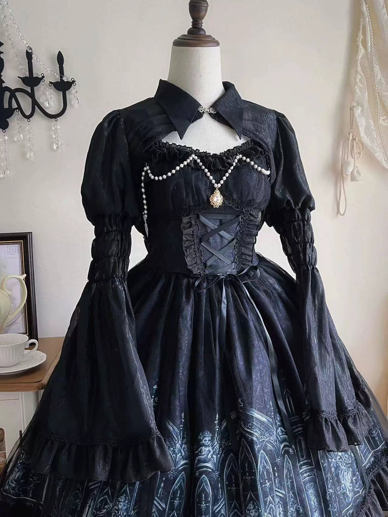 Sugar Girl - Silent Night Church - Gothic Lolita JSK Dress & Bolero, Church Print