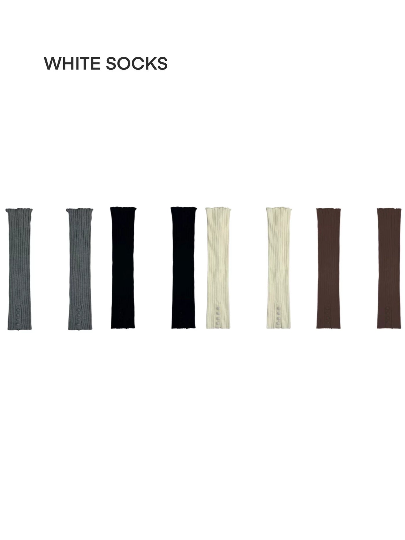 White Socks - Ballet Tie - 60 cm knit calf socks with long tie details