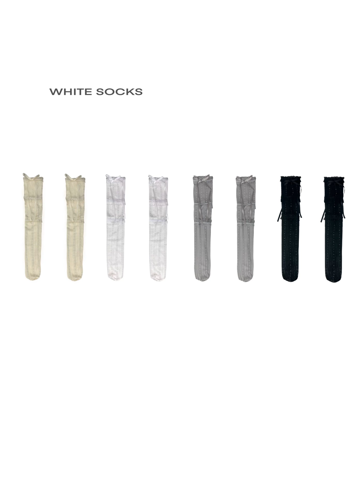 White Socks - Three-Layer Lace - Socks with layered lace trim
