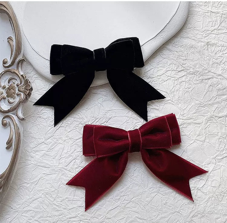 Independent Brand - Cameo Lace - Lace Bow Brooch with Long Ribbon Tails