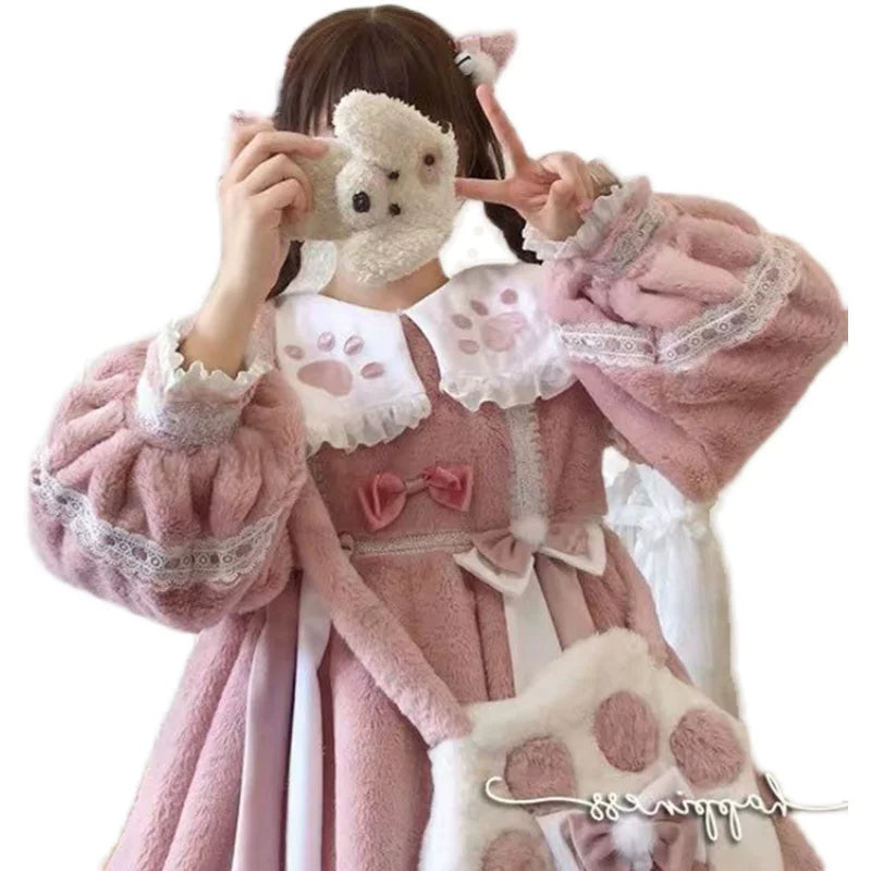 Yueele - Winter Ribbon - Plus-Size Sweet Lolita OP Dress - detail view 5