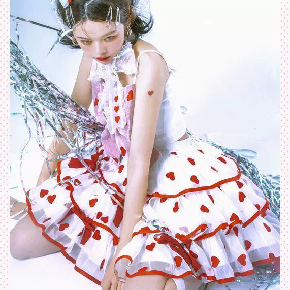 Sweetheart Dream Machine - Sugar Heart - Camisole and SK skirt set with heart motifs