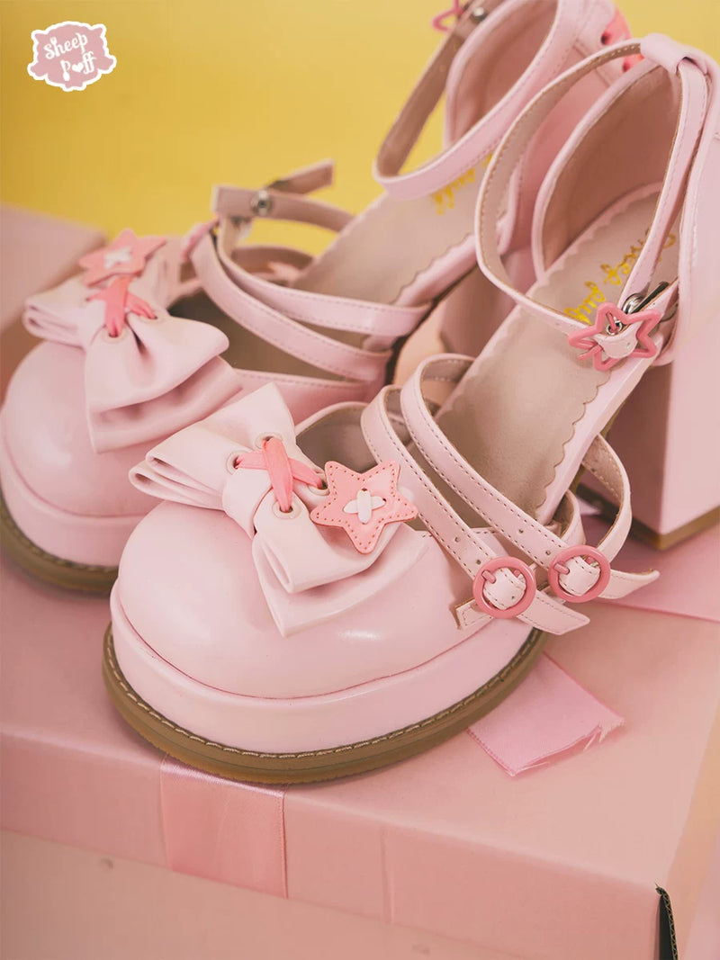 sheeppuff Star Barbie Bow High-Heel Shoes