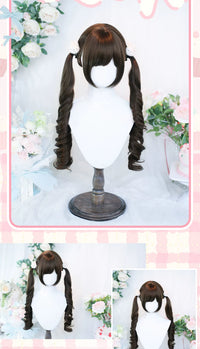 Dalao Home - Xiaozhi and Xiaoye - twin ponytail full-head wig - Xiaozhi Cool Tea Brown (Hand-Tied Twin Ponytails)