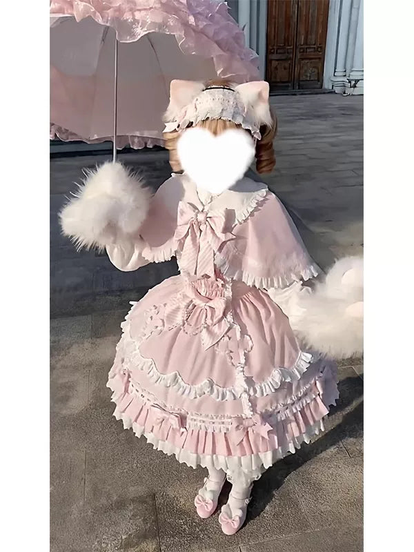 Creamy - Pink Princess - Pink JSK with a Cape and Bow Detail